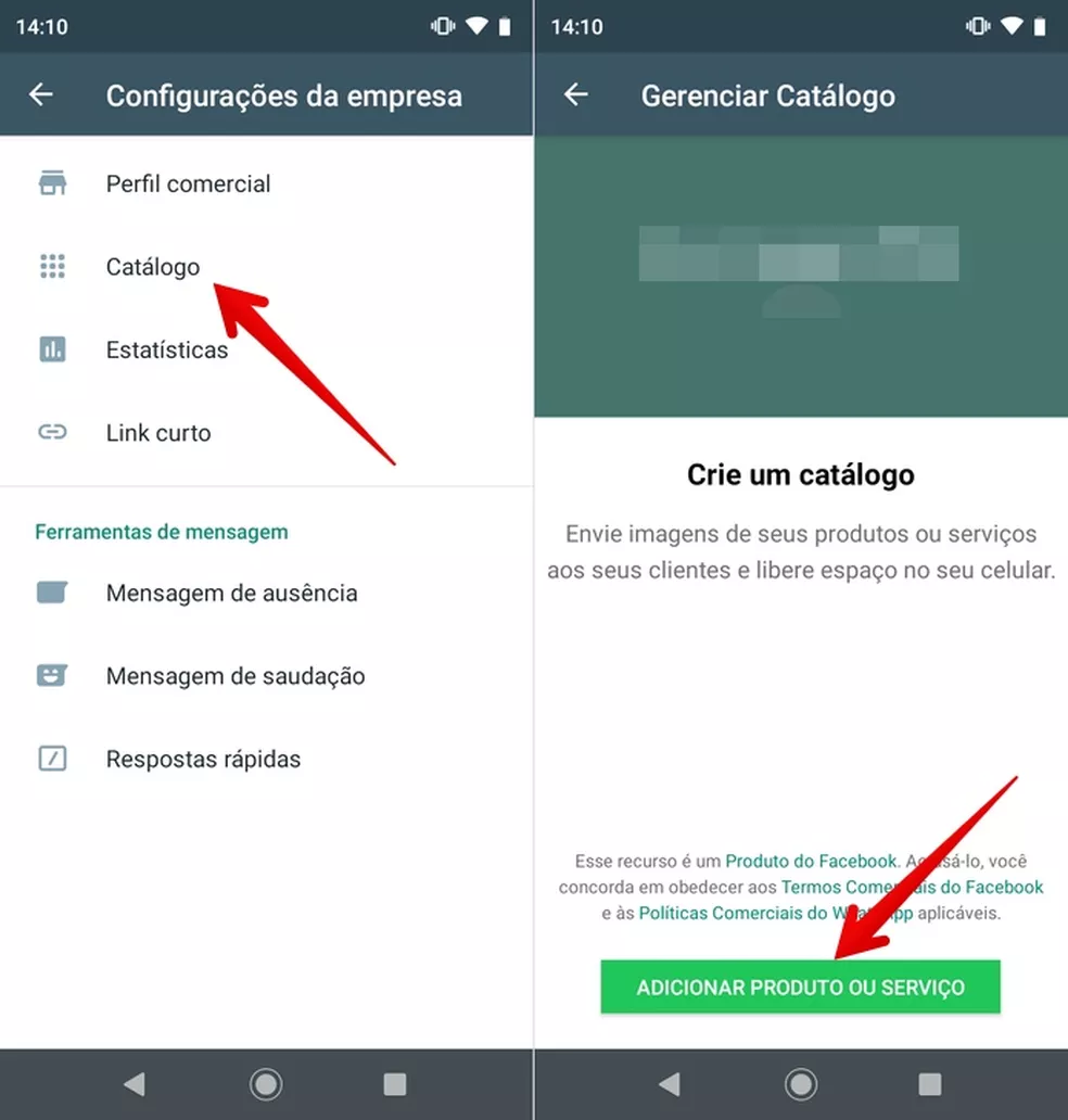 como criar um catálogo no whatsapp